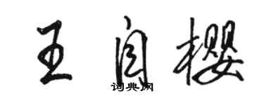骆恒光王自樱行书个性签名怎么写
