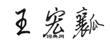 骆恒光王宏瓤行书个性签名怎么写
