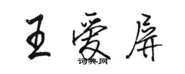 骆恒光王爱屏行书个性签名怎么写