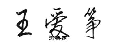 骆恒光王爱筝行书个性签名怎么写