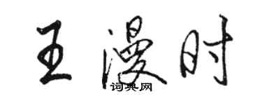 骆恒光王漫时行书个性签名怎么写