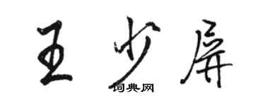 骆恒光王少屏行书个性签名怎么写