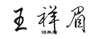 骆恒光王祥眉行书个性签名怎么写