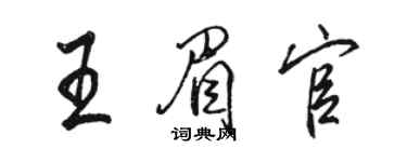 骆恒光王眉官行书个性签名怎么写