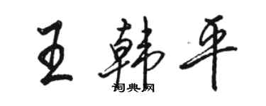 骆恒光王韩平行书个性签名怎么写