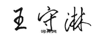 骆恒光王守淋行书个性签名怎么写