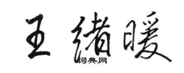 骆恒光王绪暖行书个性签名怎么写