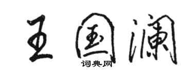 骆恒光王国澜行书个性签名怎么写