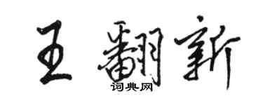 骆恒光王翻新行书个性签名怎么写