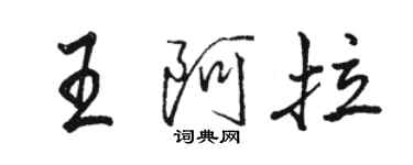 骆恒光王阿拉行书个性签名怎么写
