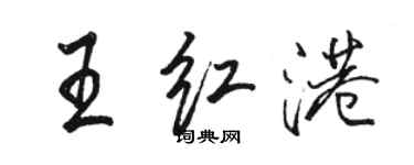 骆恒光王红港行书个性签名怎么写