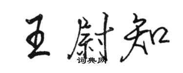 骆恒光王尉知行书个性签名怎么写