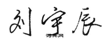 骆恒光刘宇辰行书个性签名怎么写