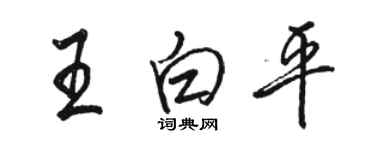 骆恒光王白平行书个性签名怎么写
