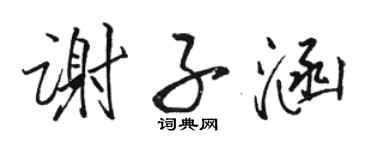 骆恒光谢子涵行书个性签名怎么写