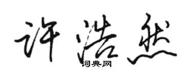骆恒光许浩然行书个性签名怎么写