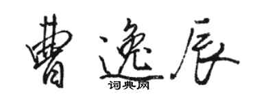 骆恒光曹逸辰行书个性签名怎么写