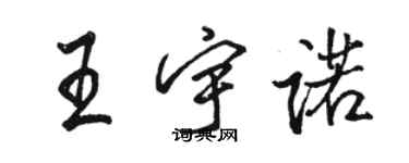 骆恒光王宇诺行书个性签名怎么写