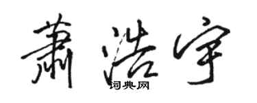 骆恒光萧浩宇行书个性签名怎么写