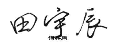 骆恒光田宇辰行书个性签名怎么写