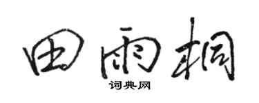 骆恒光田雨桐行书个性签名怎么写