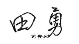骆恒光田勇行书个性签名怎么写