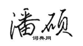 骆恒光潘硕行书个性签名怎么写