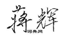 骆恒光蒋辉行书个性签名怎么写