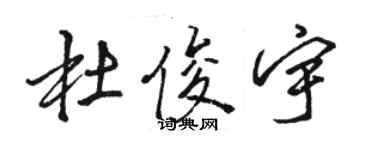 骆恒光杜俊宇行书个性签名怎么写