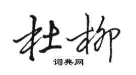 骆恒光杜柳行书个性签名怎么写