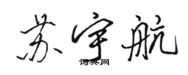 骆恒光苏宇航行书个性签名怎么写