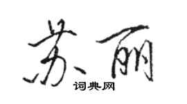 骆恒光苏丽行书个性签名怎么写