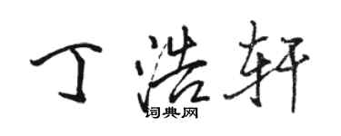 骆恒光丁浩轩行书个性签名怎么写