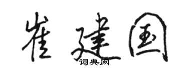 骆恒光崔建国行书个性签名怎么写