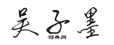 骆恒光吴子墨行书个性签名怎么写