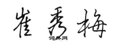 骆恒光崔秀梅行书个性签名怎么写