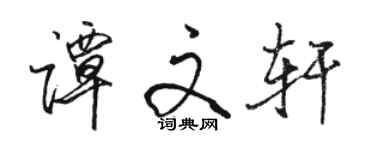 骆恒光谭文轩行书个性签名怎么写