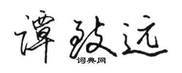 骆恒光谭致远行书个性签名怎么写