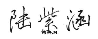骆恒光陆紫涵行书个性签名怎么写