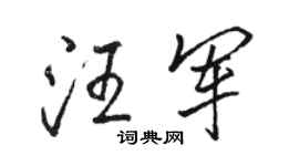 骆恒光汪军行书个性签名怎么写
