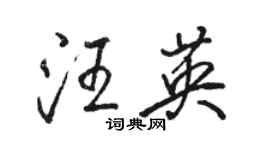 骆恒光汪英行书个性签名怎么写