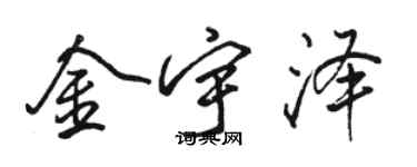 骆恒光金宇泽行书个性签名怎么写