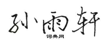 骆恒光孙雨轩行书个性签名怎么写