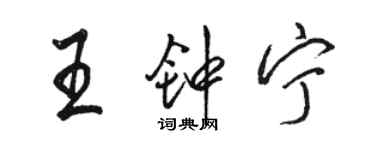 骆恒光王钟宁行书个性签名怎么写