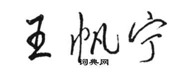 骆恒光王帆宁行书个性签名怎么写