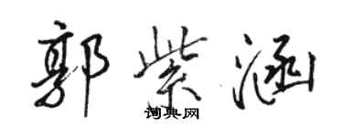 骆恒光郭紫涵行书个性签名怎么写