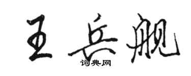 骆恒光王兵舰行书个性签名怎么写