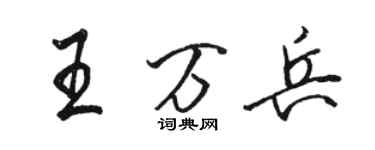 骆恒光王万兵行书个性签名怎么写