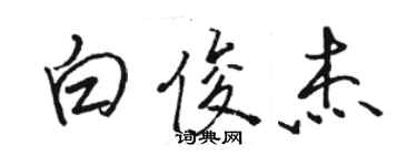 骆恒光白俊杰行书个性签名怎么写
