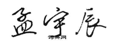 骆恒光孟宇辰行书个性签名怎么写